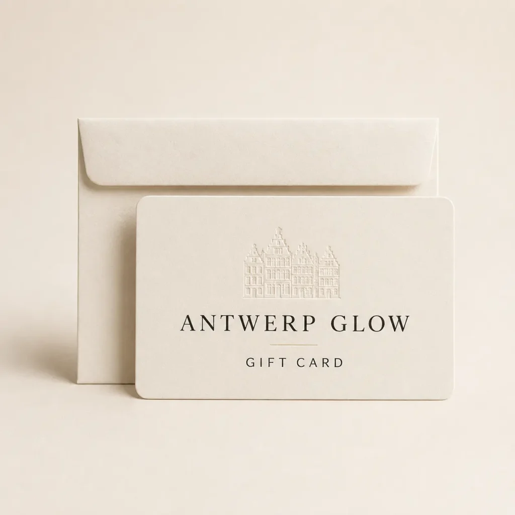 Antwerp Glow cadeaubon met luxe envelop in warme ivoortinten